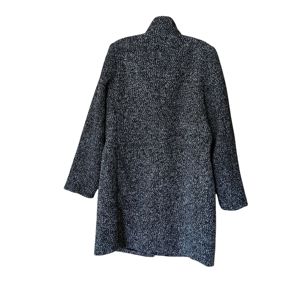Old Navy Women's Tweed Coat Size M Black Marl Funnel Neck Zip Front Jacket - Picture 5 of 9
